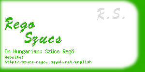rego szucs business card
