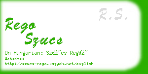 rego szucs business card